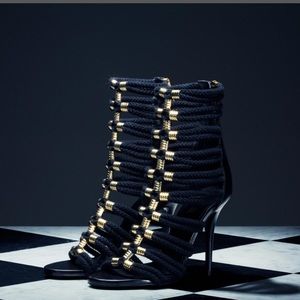 BALMAIN x H&M black Rope Braided Sandal